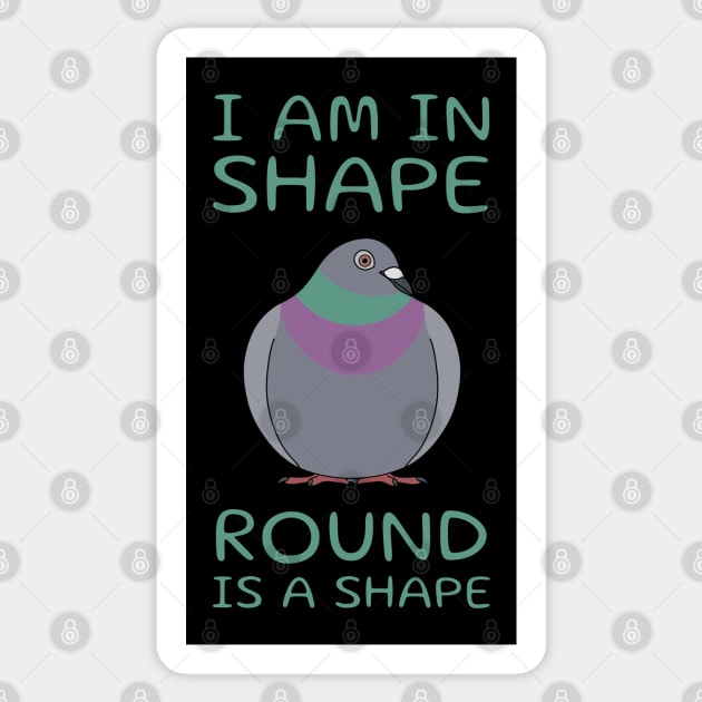Round Is A Shape Pigeon Sticker by BinChickenBaby